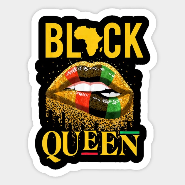 Black Queen Lip American African Flag Confetti Gift Sticker by marcrosendahle